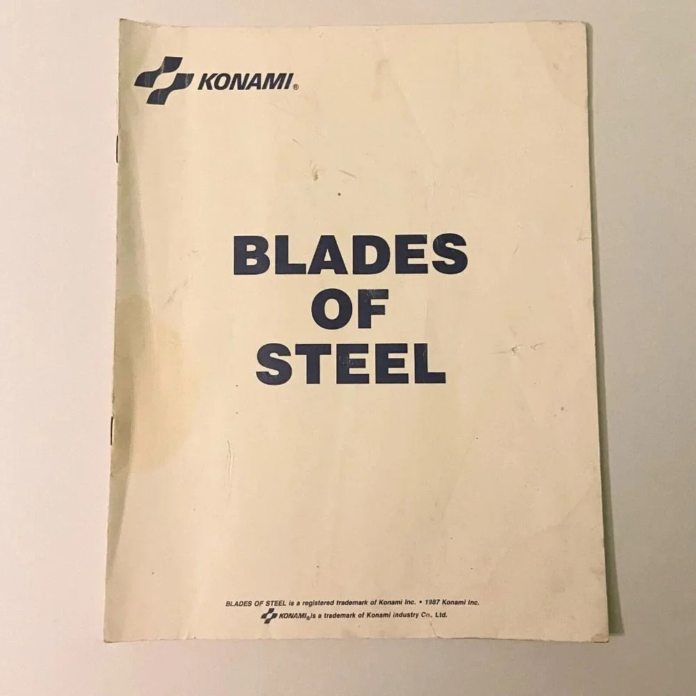 Vintage 1987 Blades of Steel Konami Instruction Arcade Game Manual